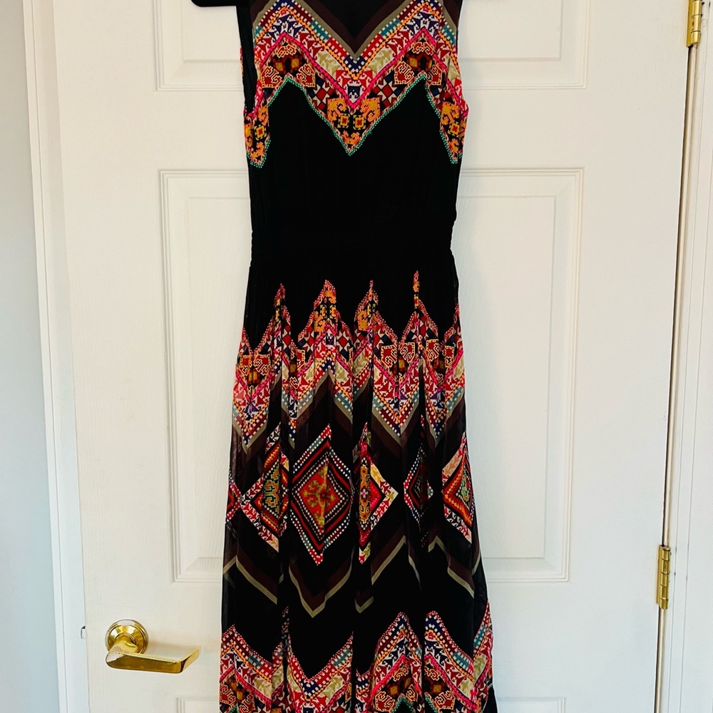 Multicolor Chevron Midi Dress